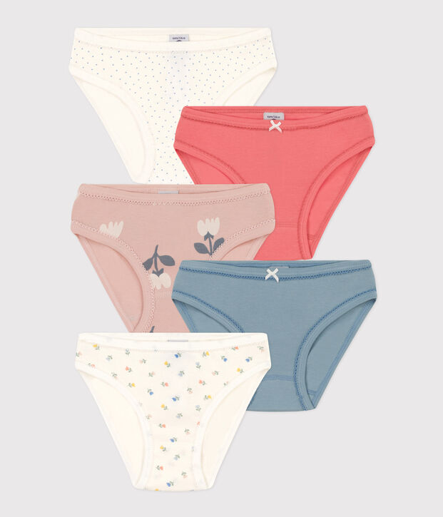 Lot de 5 culottes tulipes en coton petite fille multicouleur