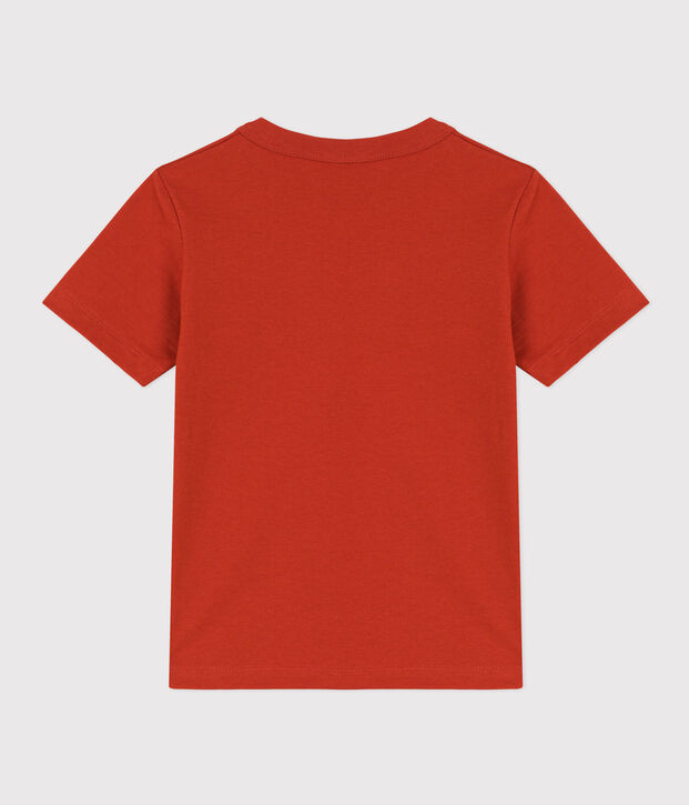 Tee-shirt manches courtes en coton enfant gar&ccedil;on rouge