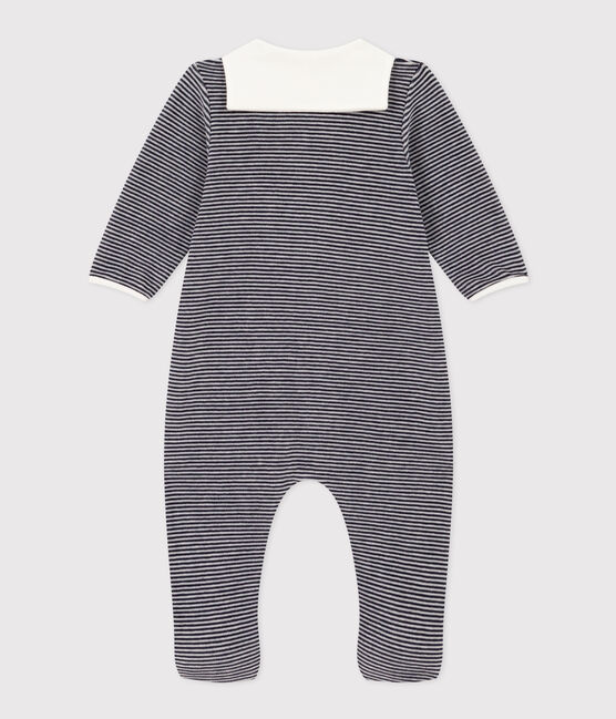 Pyjama bébé milleraie en velours bleu SMOKING/blanc MARSHMALLOW