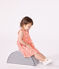 Robe bébé en coton sans manches, imprimée soleils orange ABRICOT/ MARSHMALLOW