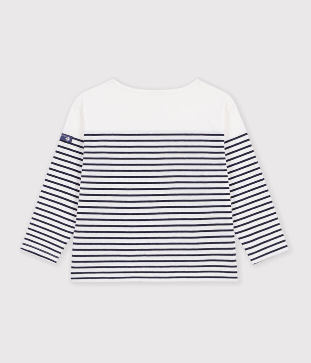 Marini&egrave;re enfant en coton blanc/bleu