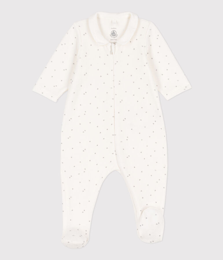 Dors-bien &eacute;toiles en velours blanc/gris