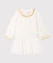 Robe manches longues bi-matière bébé fille blanc MARSHMALLOW/jaune OR