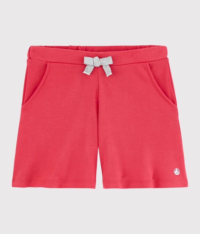 Short en coton enfant fille rose