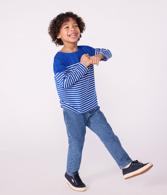 Marinière enfant en coton bleu OLYMPIC/ MILK