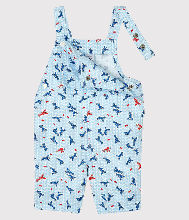 Salopette courte imprim&eacute;e b&eacute;b&eacute; gar&ccedil;on blanc/multicouleur