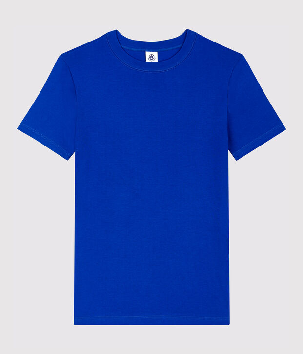 T-shirt col rond iconique en coton Femme bleu