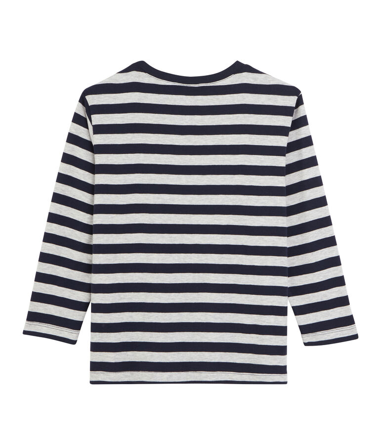 Tee shirt manches longues enfant gar&ccedil;on bleu/gris
