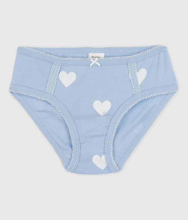 Culotte petite fille en coton bleu/blanc