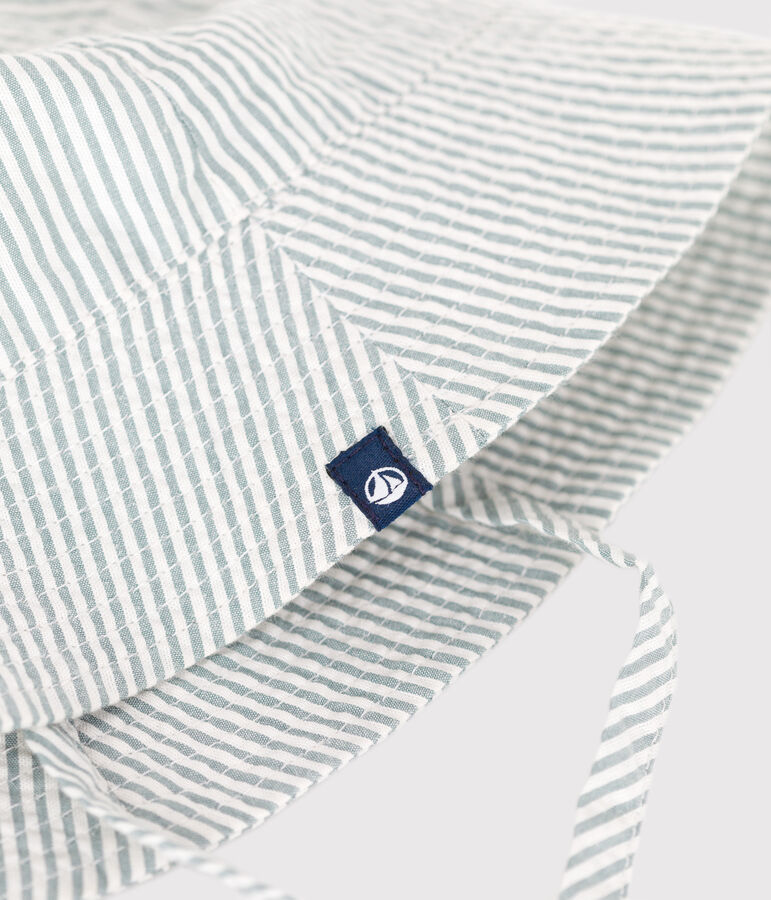 Bob b&eacute;b&eacute; en seersucker &agrave; nouer blanc MARSHMALLOW/bleu BRUT