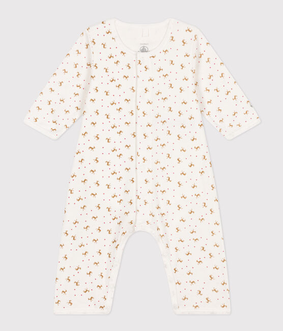 Bodyjama sans pieds bébé en coton rouge MARSHMALLOW/blanc HARISSA