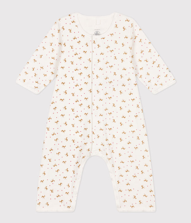 Bodyjama sans pieds b&eacute;b&eacute; en coton blanc/rouge