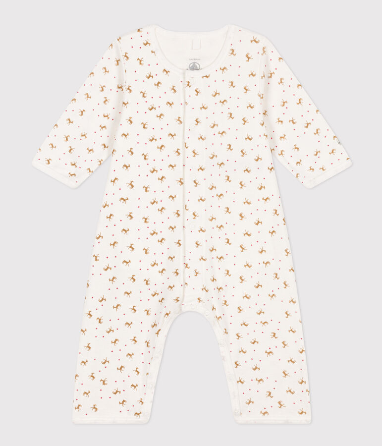 Bodyjama sans pieds b&eacute;b&eacute; en coton rouge MARSHMALLOW/blanc HARISSA