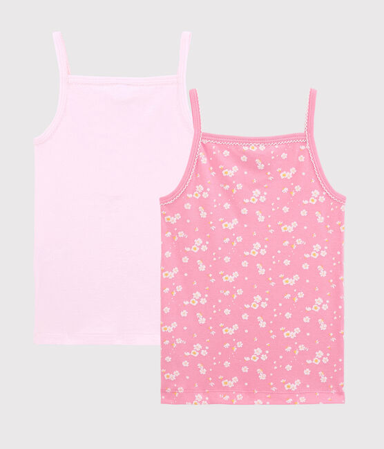 Lot de 2 chemises à bretelles fleur de cerisier petite fille variante 1