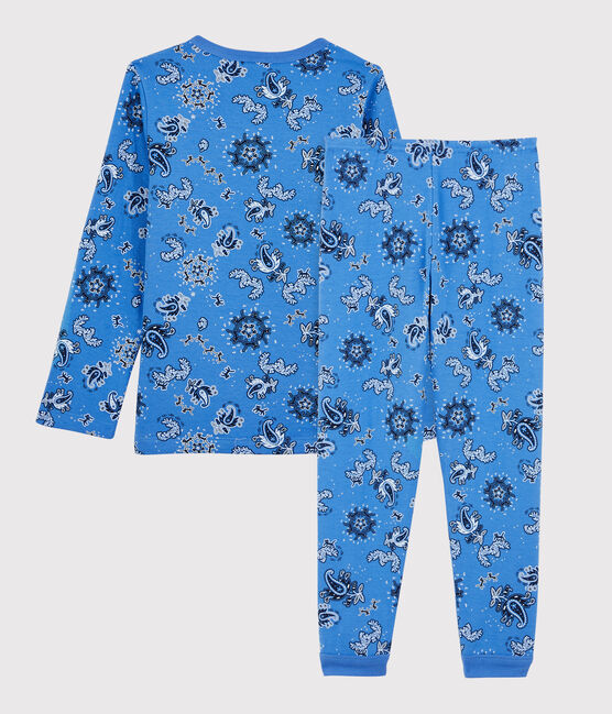 Pyjama bandana en tubique enfant bleu BRASIER/blanc MULTICO