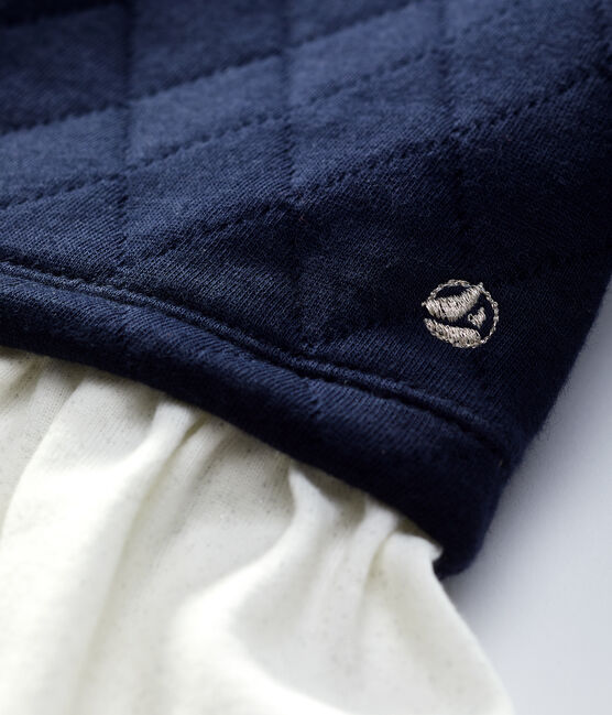 Robe matelassée bébé. bleu SMOKING/blanc MARSHMALLOW
