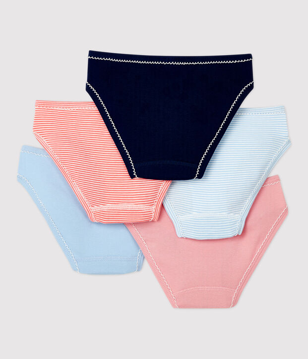 Lot de 5 culottes th&egrave;me Paris petite fille en coton multicouleur