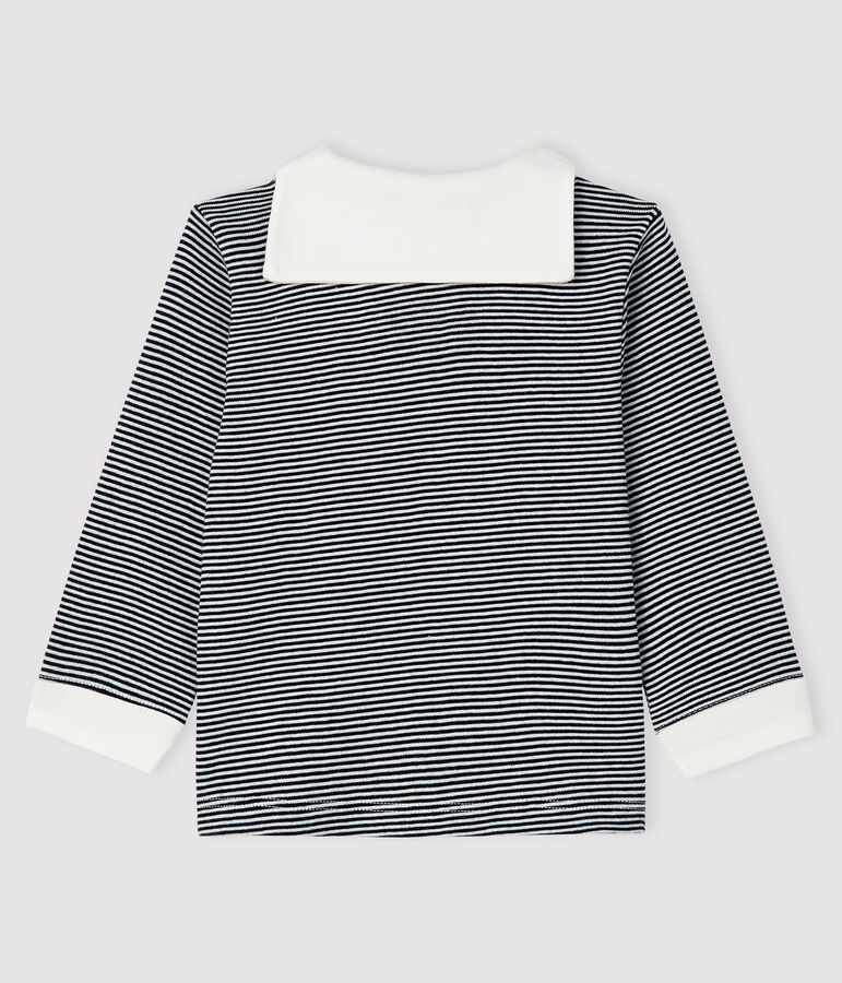 Tee-shirt milleraies b&eacute;b&eacute; gar&ccedil;on bleu/blanc