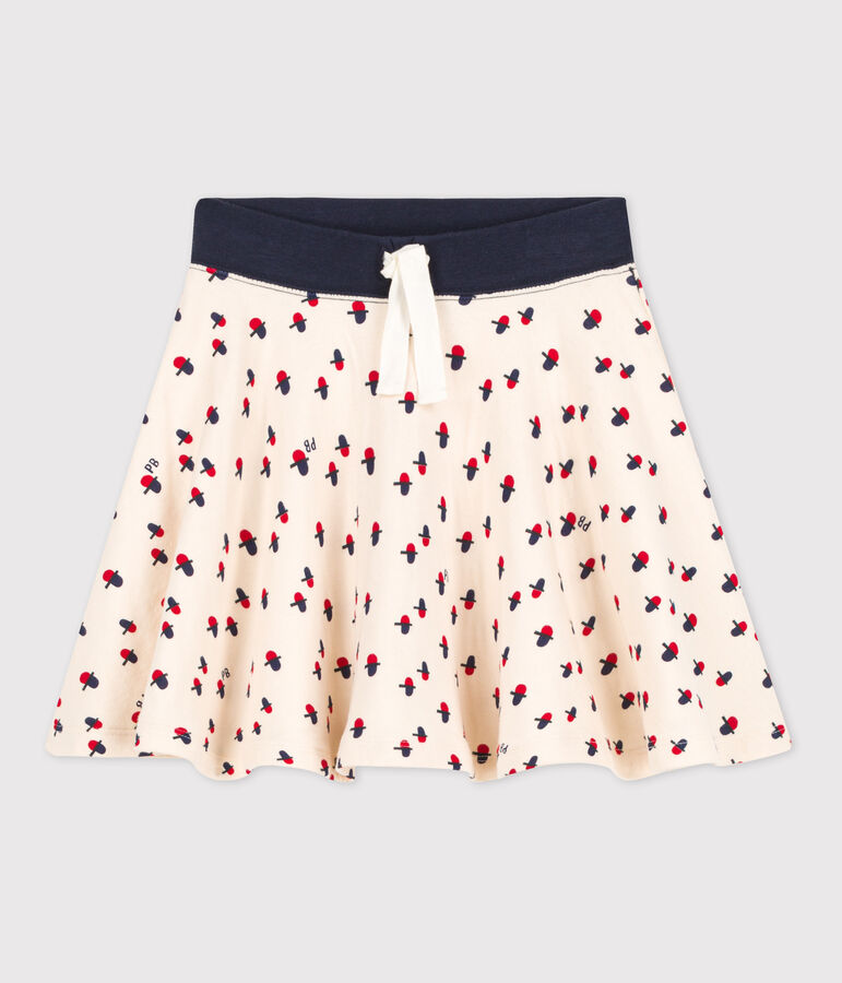 Jupe imprim&eacute;e en tubique enfant fille &eacute;cru/multicouleur