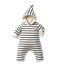 Combinaison bébé à capuche rayée beige COQUILLE/bleu ABYSSE