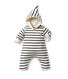 Combinaison bébé à capuche rayée