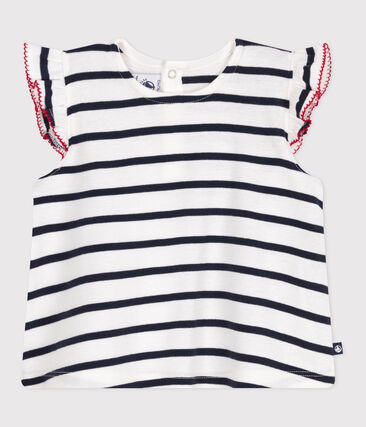 Blouse bébé en coton sans manches rayée