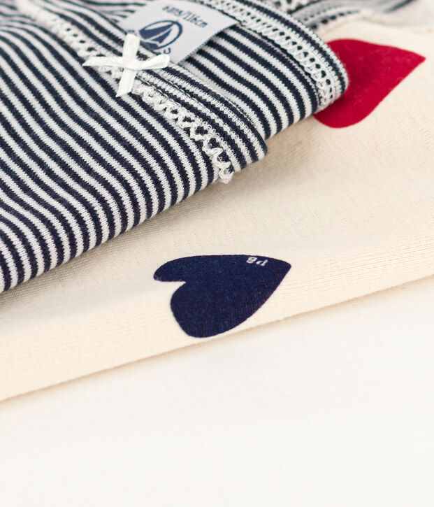 Lot de 3 chemises &agrave; bretelles tricoeurs en coton petite fille multicouleur