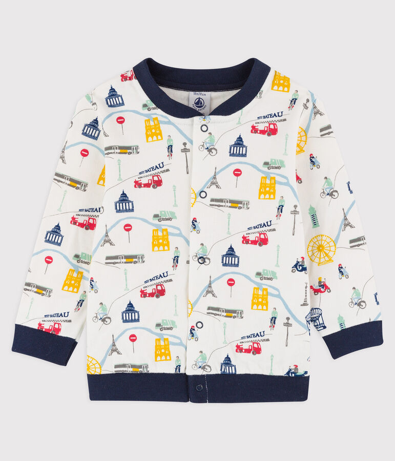 Teddy en molleton b&eacute;b&eacute;. blanc MARSHMALLOW/blanc MULTICO