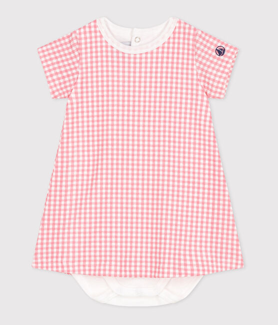 Robe bébé en coton à manches courtes et body intégré ECUME/ LOGGIA