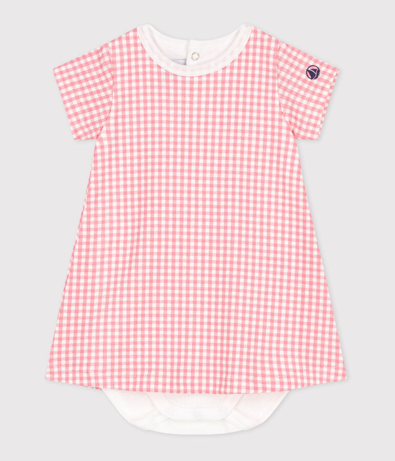 Robe b&eacute;b&eacute; en coton &agrave; manches courtes et body int&eacute;gr&eacute; ECUME/ LOGGIA