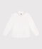 Chemise enfant en coton manches longues unie blanc ECUME