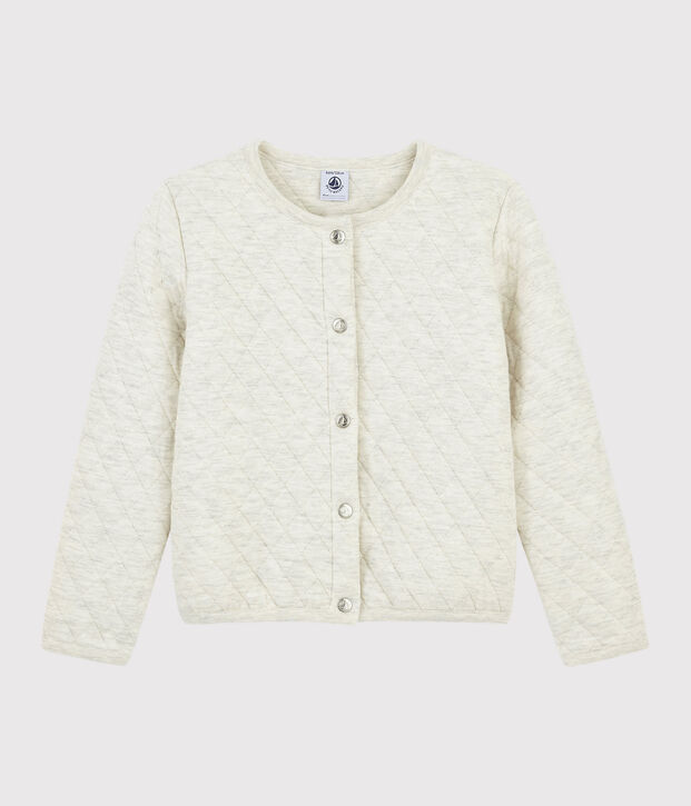 Cardigan en tubique enfant Fille beige chin&eacute;