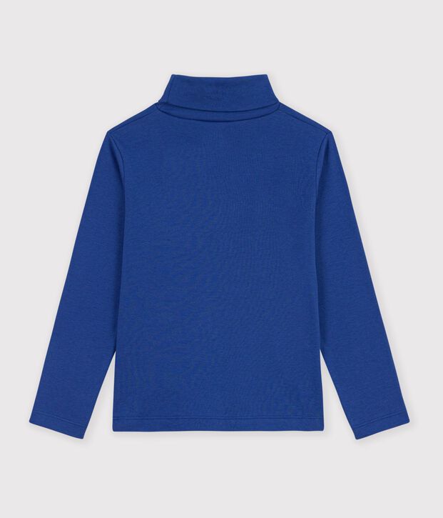 Sous-pull enfant en coton uni bleu