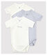 Lot de 3 bodies croisés manches courtes bébé en coton biologique