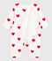 Combinaison longue cœurs rouges bébé en côte blanc MARSHMALLOW/rouge TERKUIT