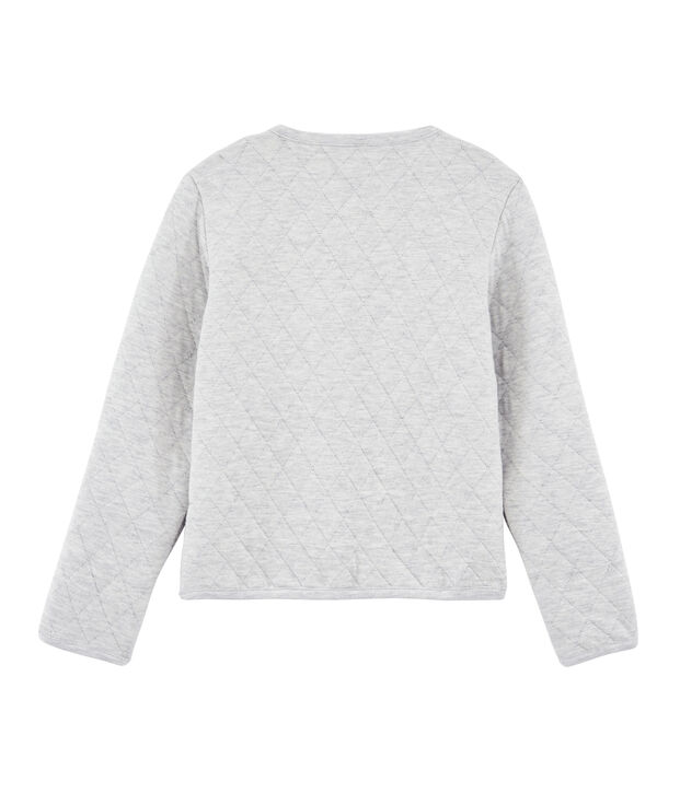 Cardigan enfant fille gris chin&eacute; clair