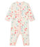 Dors bien sans pieds bébé fille en côte blanc MARSHMALLOW/blanc MULTICO
