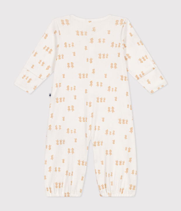 Combisac en coton b&eacute;b&eacute; blanc/gris