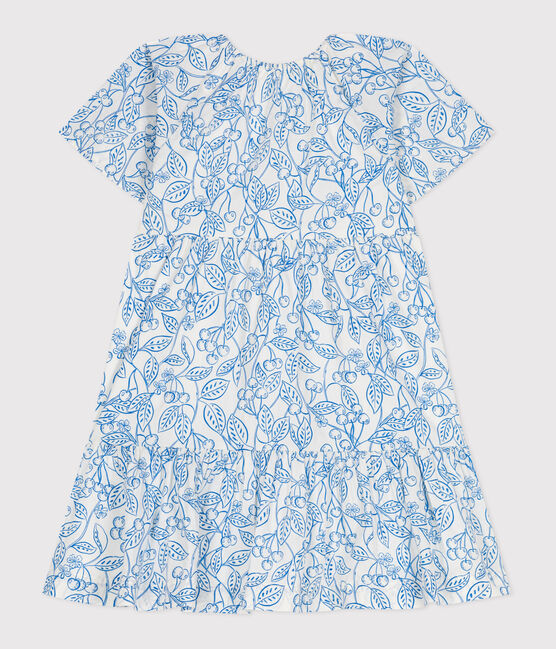 Robe enfant en coton manches courtes imprimé bleu MARSHMALLOW/ PORCELANA