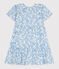 Robe enfant en coton manches courtes imprimé bleu MARSHMALLOW/ PORCELANA