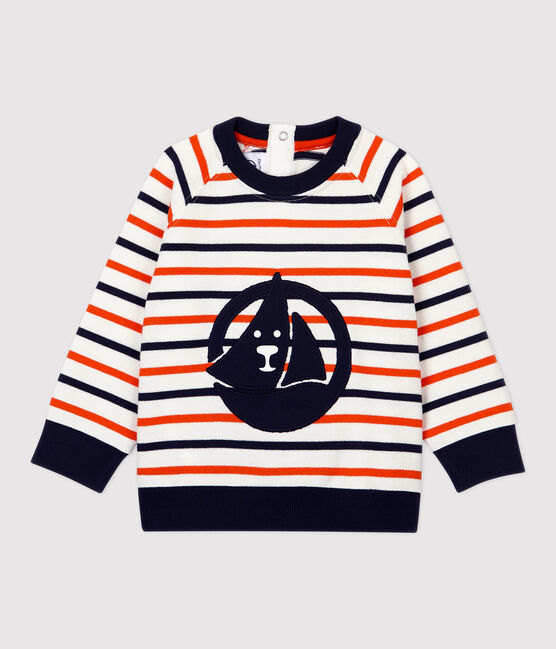 Sweatshirt en molleton bébé. blanc MARSHMALLOW/ SMOKING/ CAROTTE