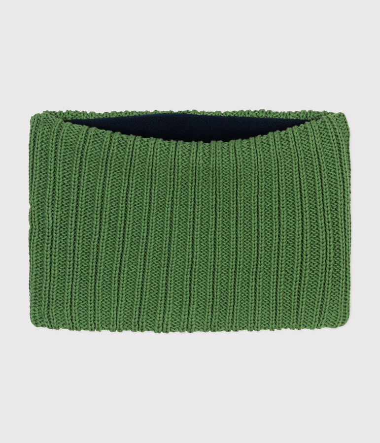 Snood en tricot doubl&eacute; en polaire enfant vert PALMERAIE