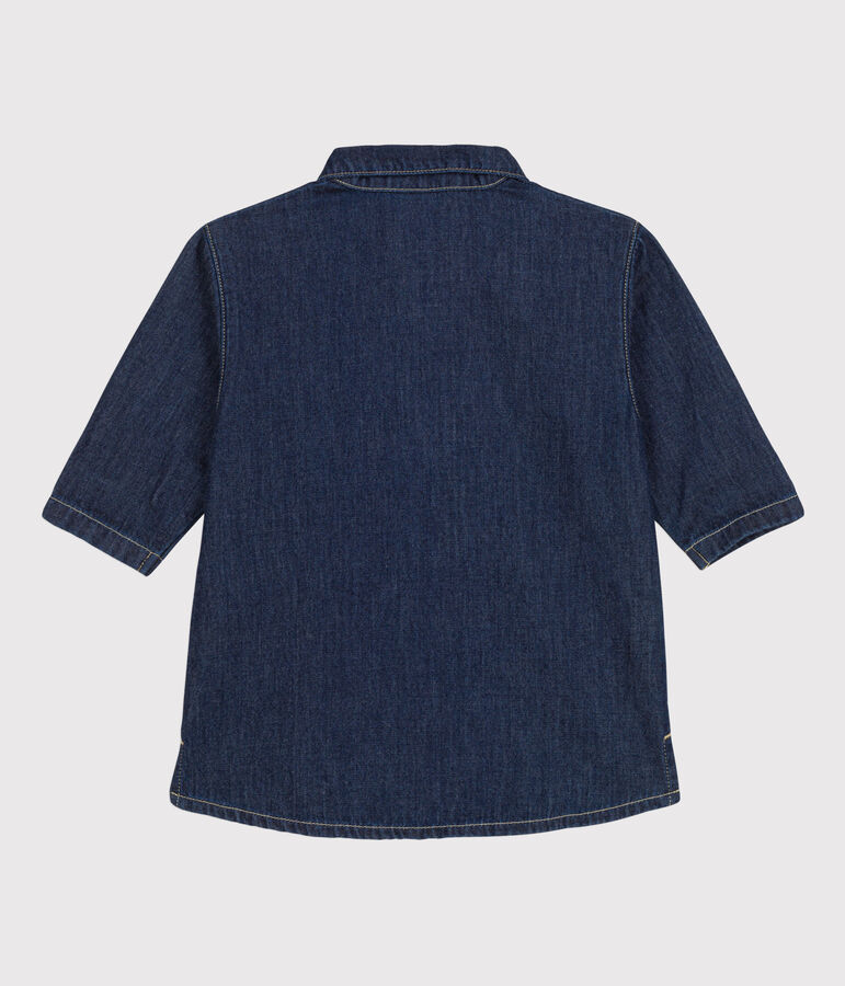 Robe manches longues b&eacute;b&eacute; en denim l&eacute;ger bleu DENIM