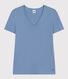 Tee-shirt l'Iconique col V en coton uni femme