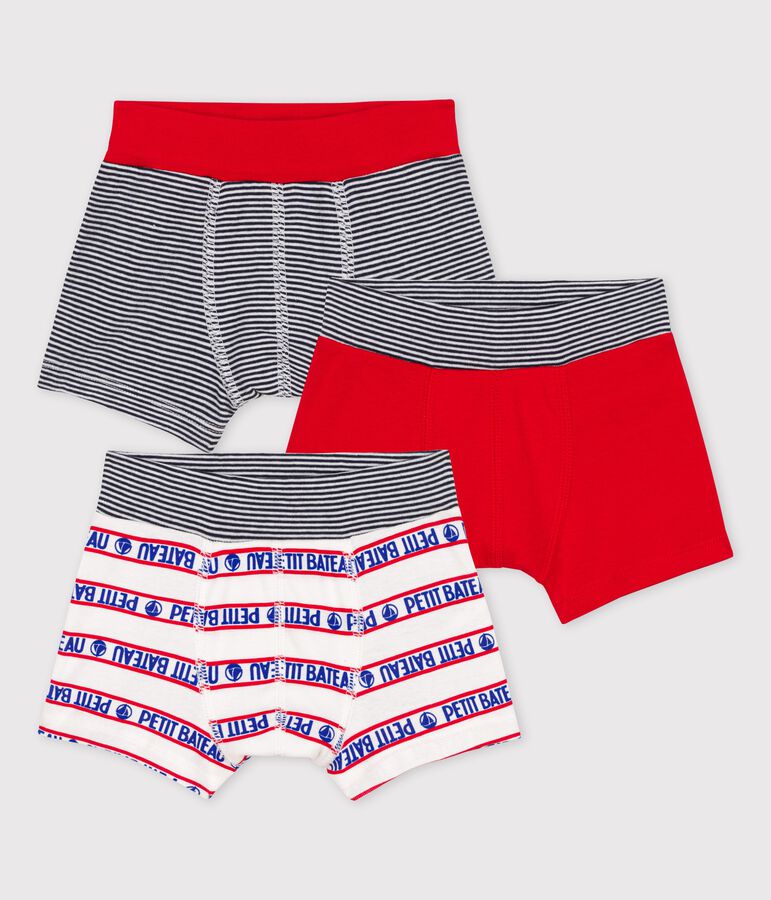 Lot de 3 boxers petit gar&ccedil;on en coton multicouleur