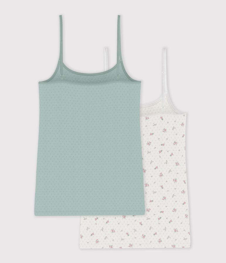 Lot de chemises &agrave; bretelles femme en coton ajour&eacute; multicouleur