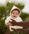 Combinaison longue ouatinée à capuche en coton bébé blanc MARSHMALLOW/blanc MULTICO
