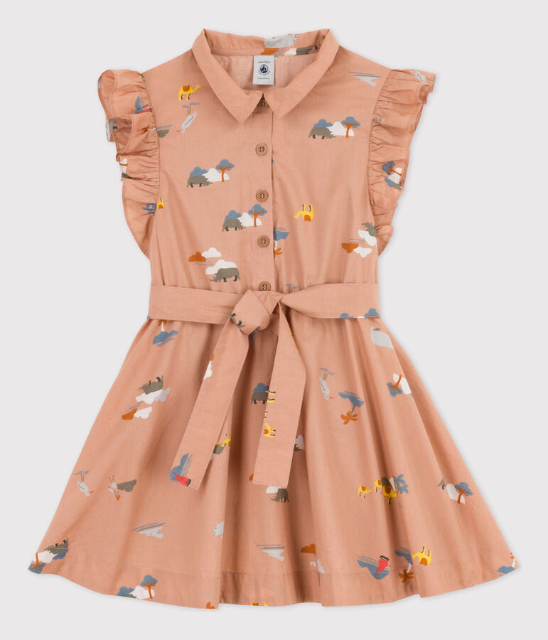 Robe sans manches en popeline enfant fille VINTAGE/ MULTICO