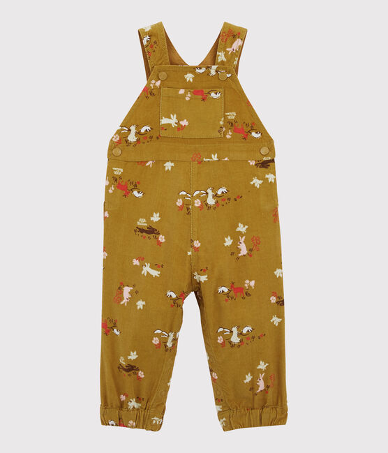Salopette en velours bébé. jaune TOPAZE/ MULTICO