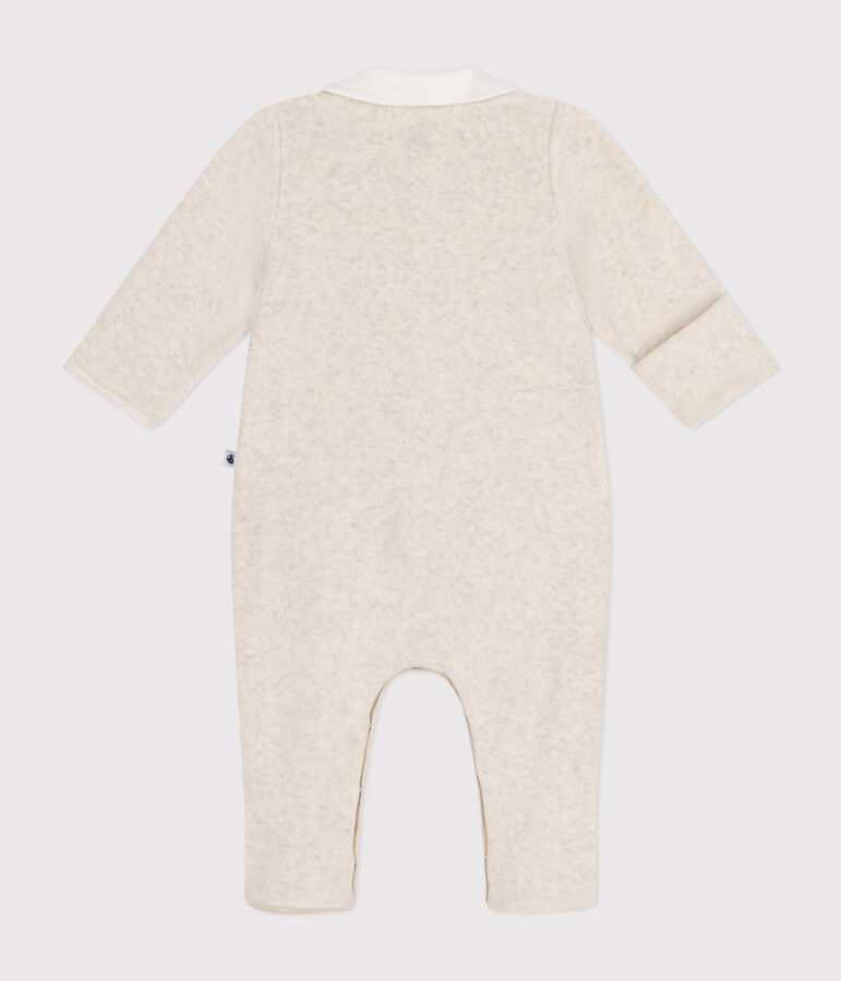 Pyjama en velours b&eacute;b&eacute; beige MONTELIMAR CHINE